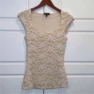 bebe sheer knit lace top cap sleeve 90’s Y2K Size small Coquette Girl Fairycore
